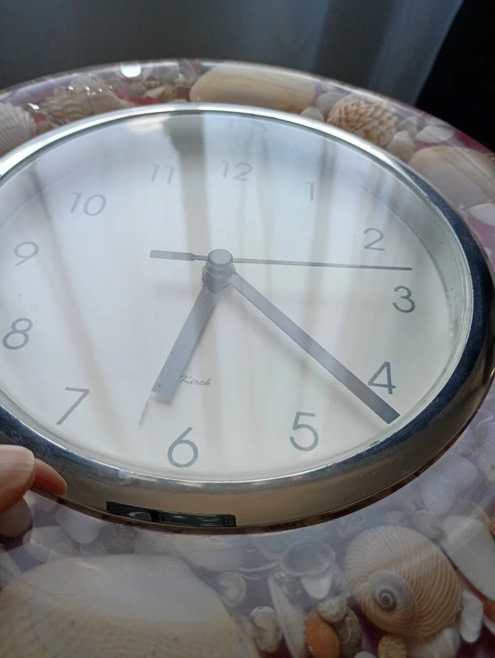 Seashell Accent Wall Clock Pink Marble